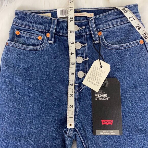 Levis Wedgie High Waist Crop Straight Leg Jeans - Picture 10 of 11